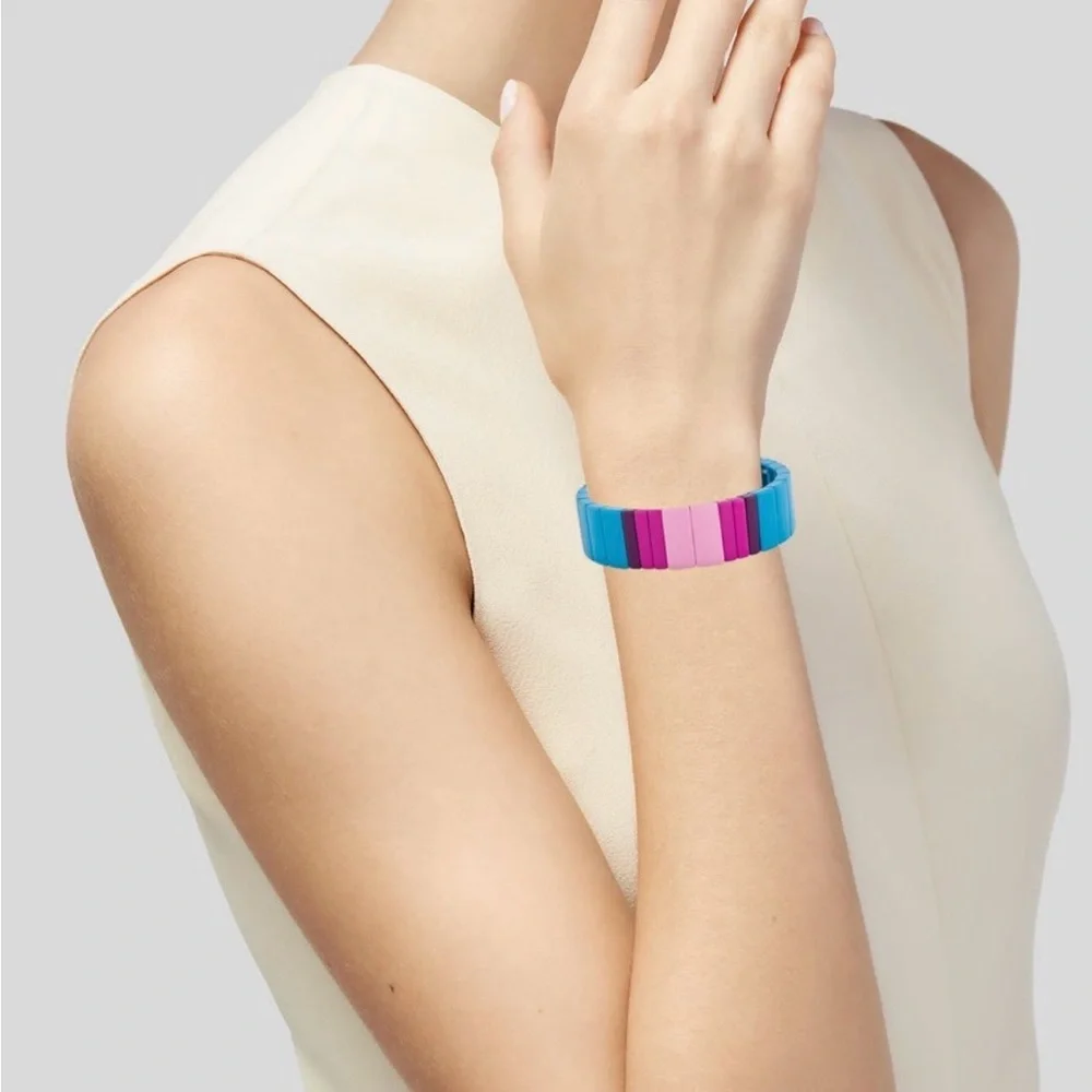 Authentic Roxanne Assoulin Line x Line Enamel Stretch Bracelet. Fun! - Picture 3 of 4